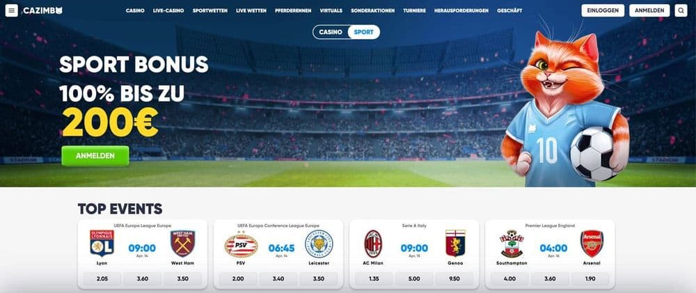 Cazimbo Sportwetten Bonus