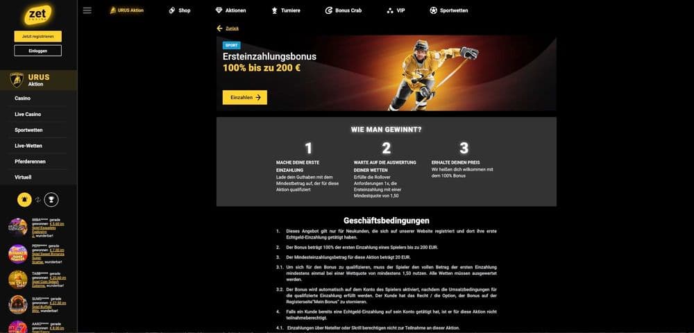 ZetCasino Bonus