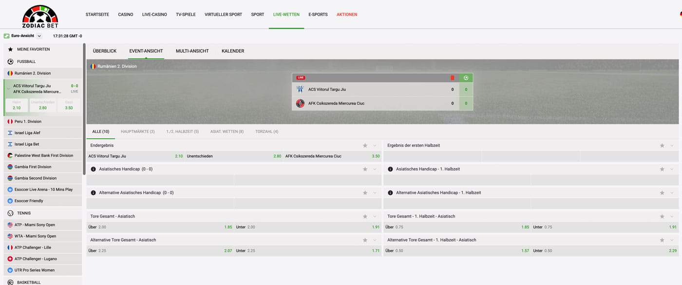 Zodiacbet Live Wette