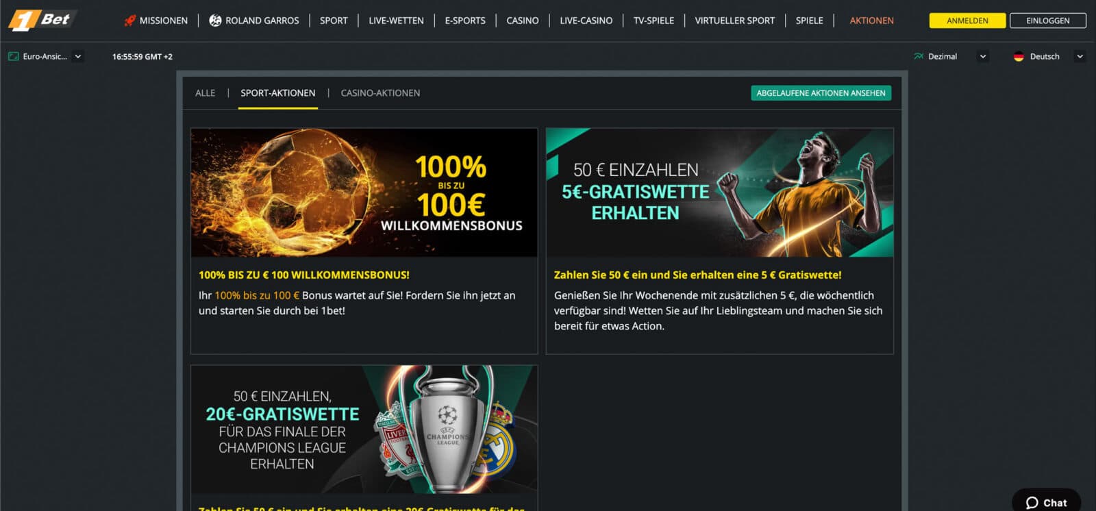 1Bet Bonus Aktionen