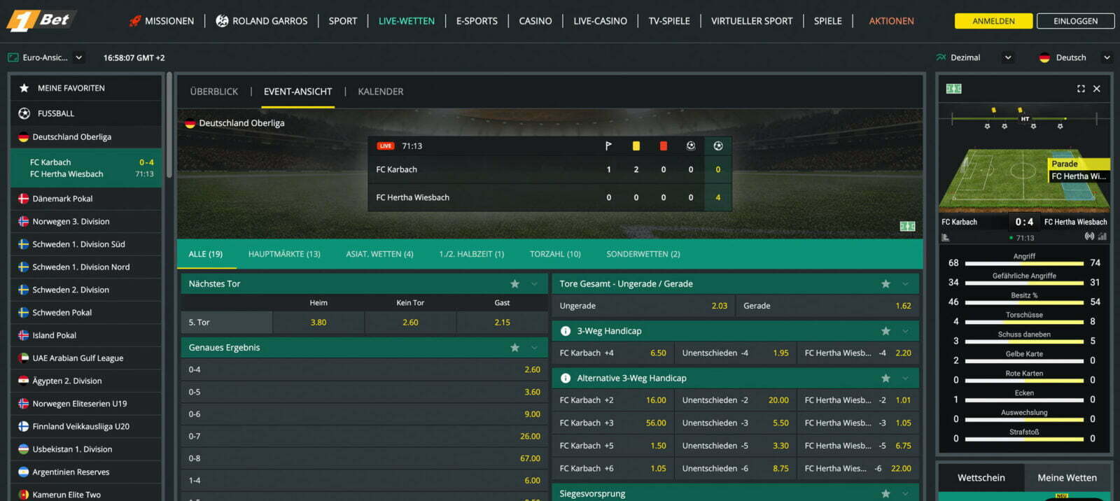 1Bet Live Wetten