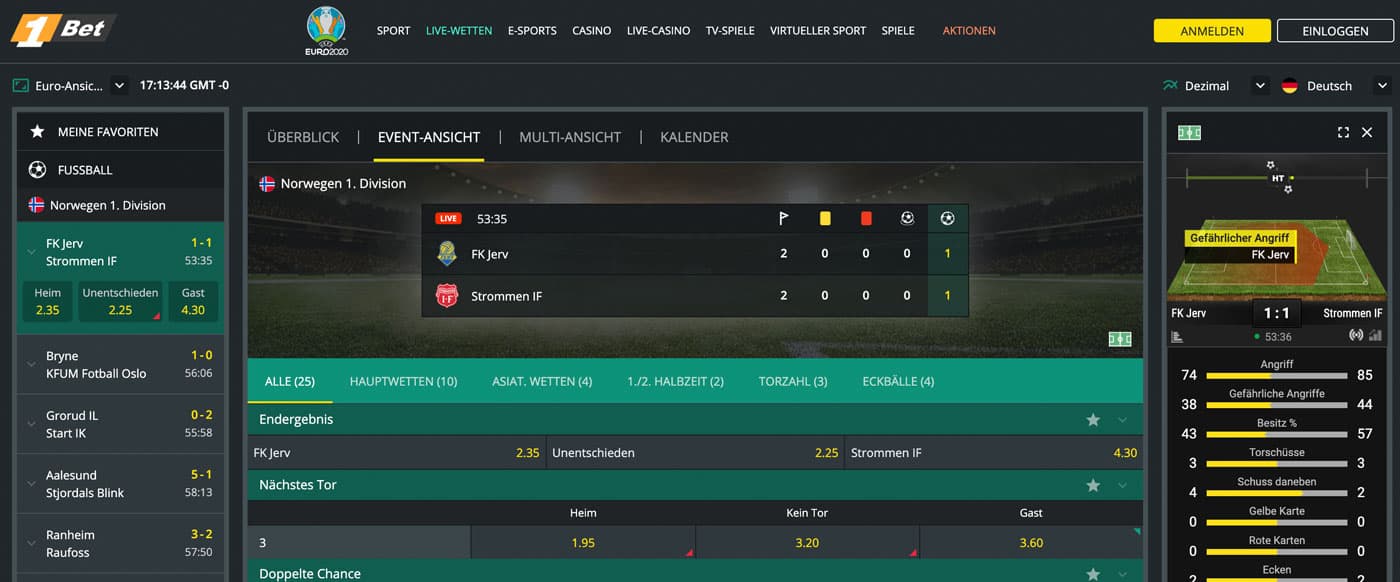 1bet Live Wetten