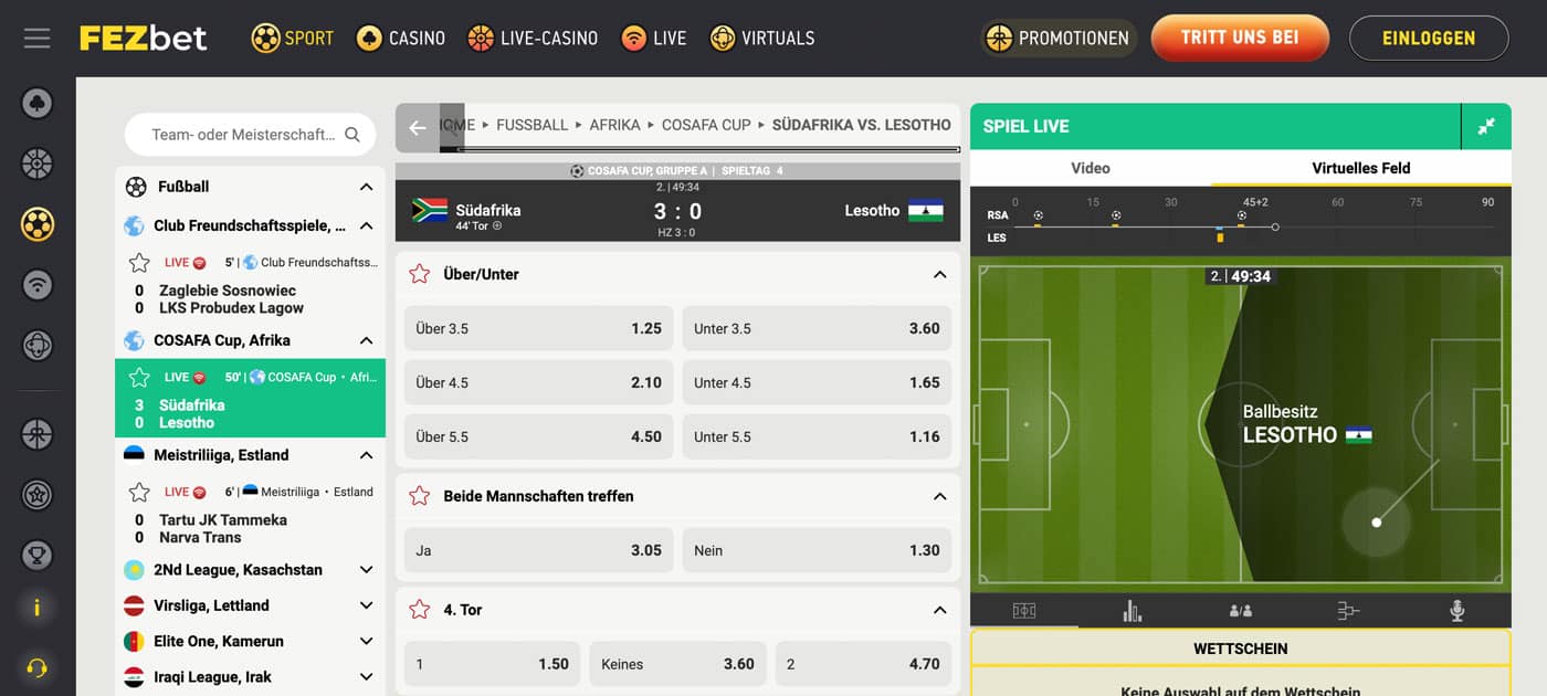 FEZbet Live Wetten