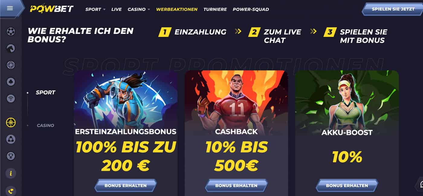 Powbet Bonus Aktionen