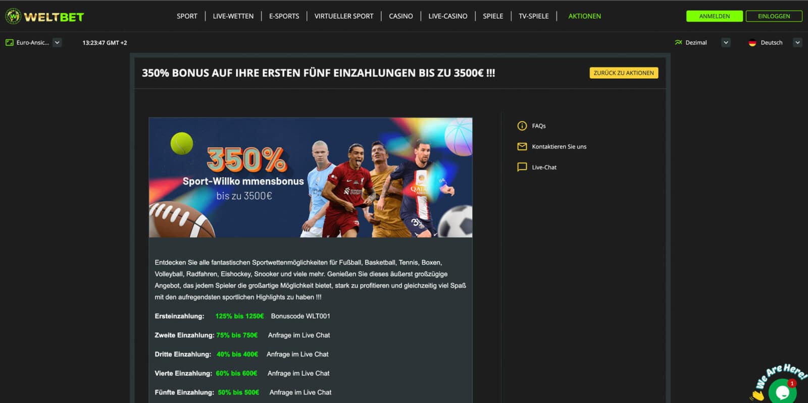 Weltbet Bonus
