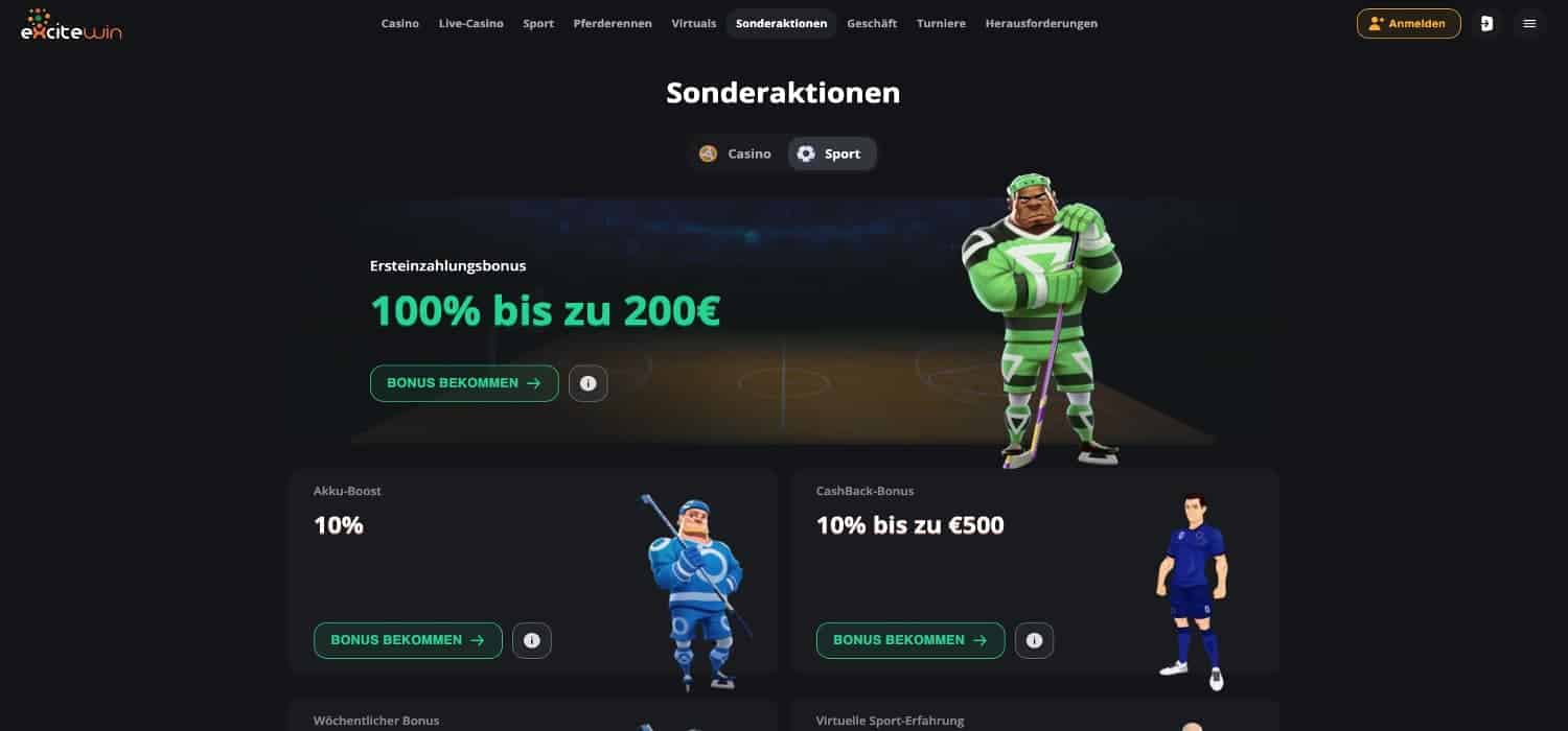 ExciteWin Bonus Aktionen