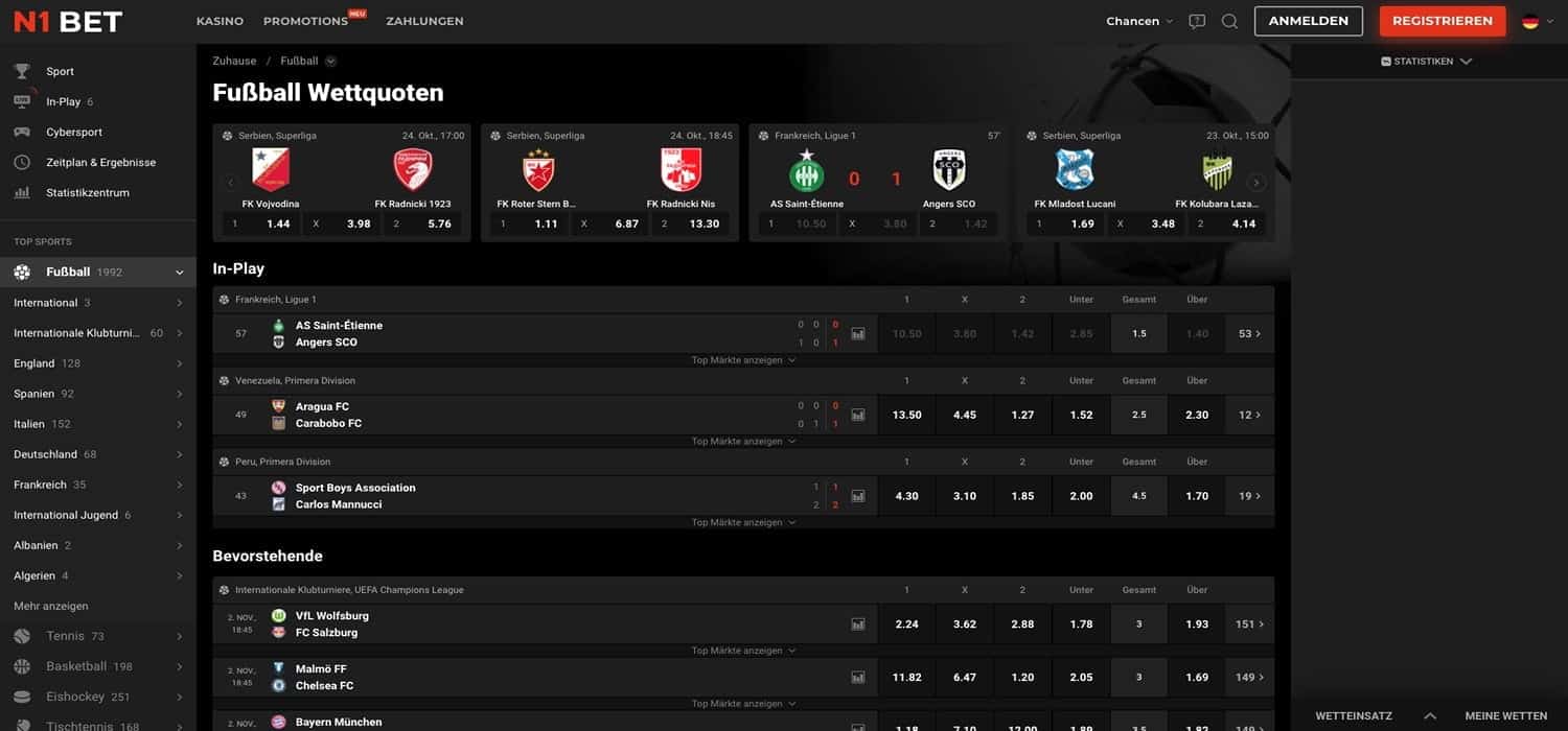 N1Bet Fußball Wetten