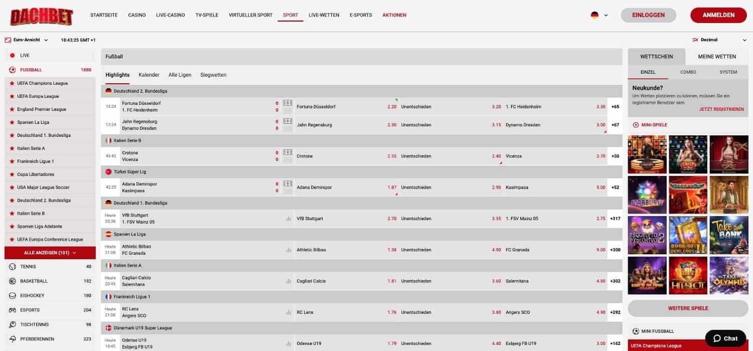 Dachbet Fußball Wetten