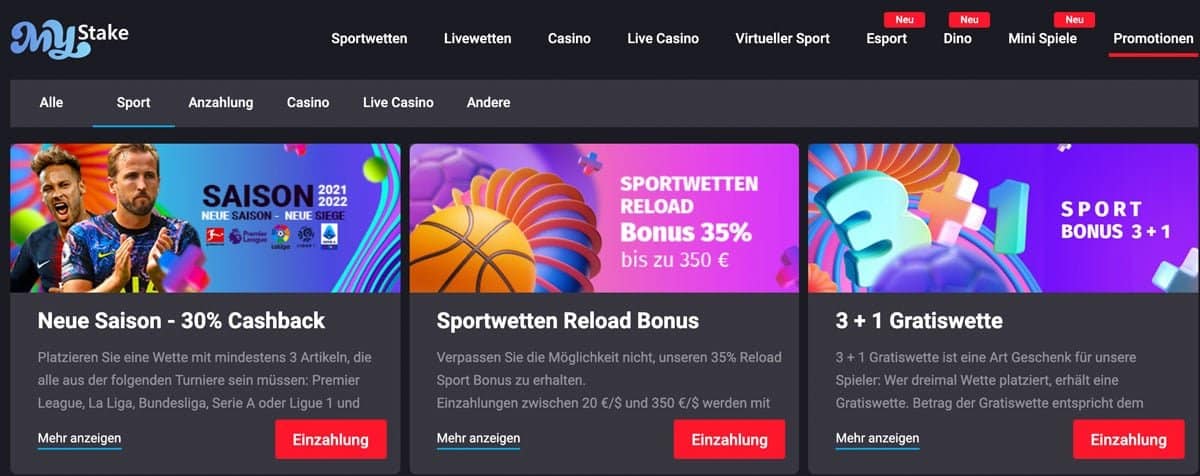 Mystake Bonus Aktionen