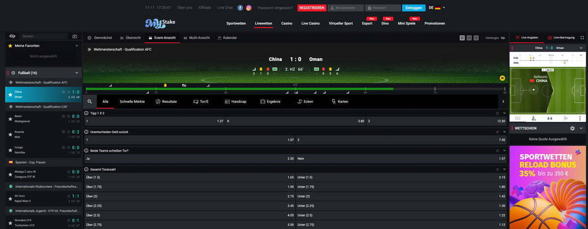 Mystake Live Wette
