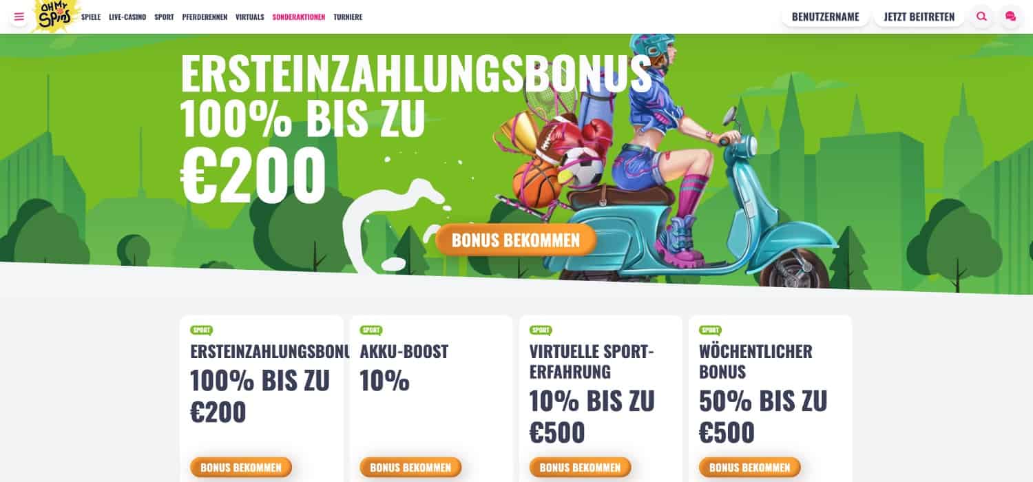 OhMySpins Sportwetten Bonus Aktionen