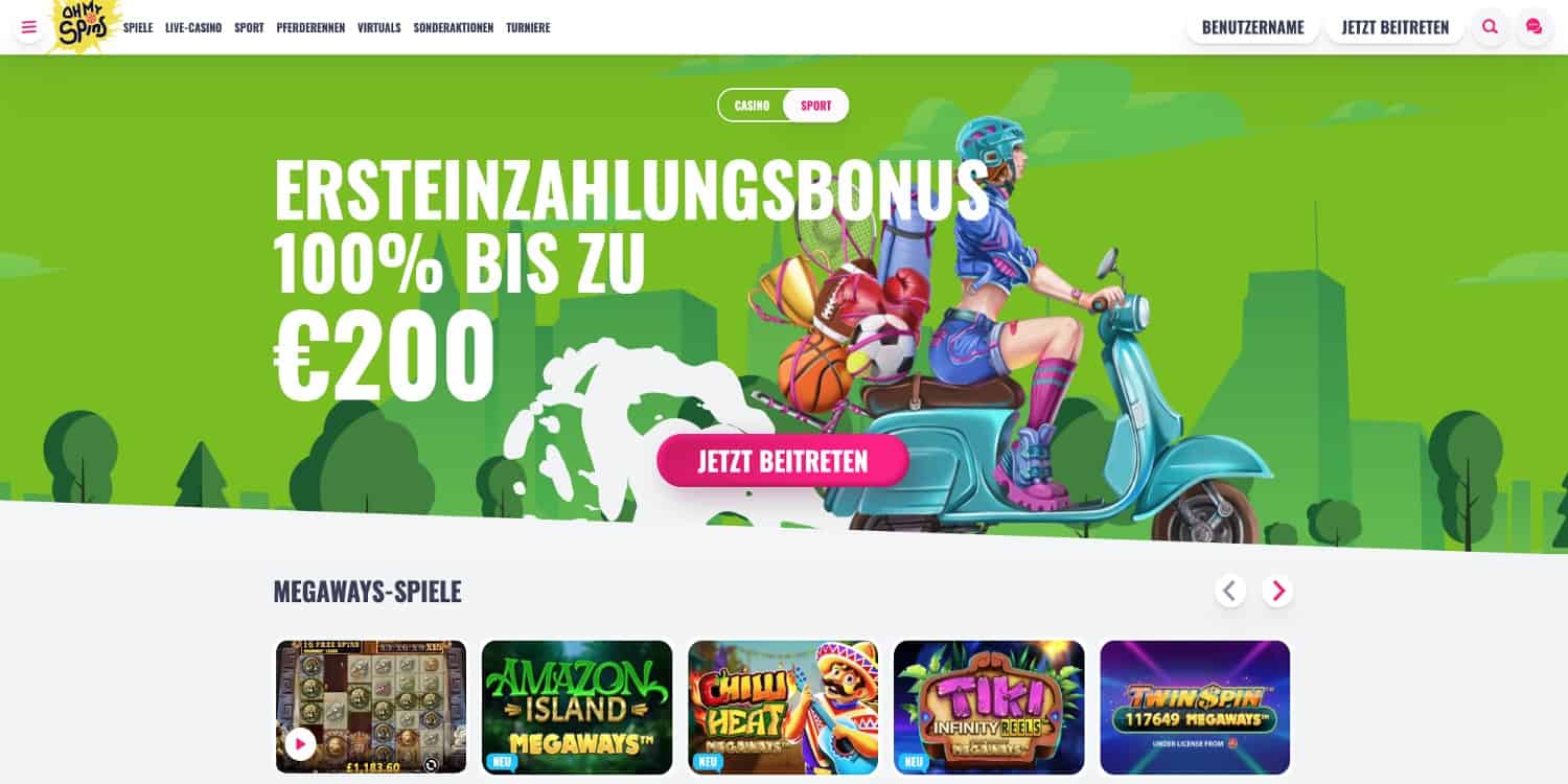 OhMySpins Sportwetten Bonus Aktionen