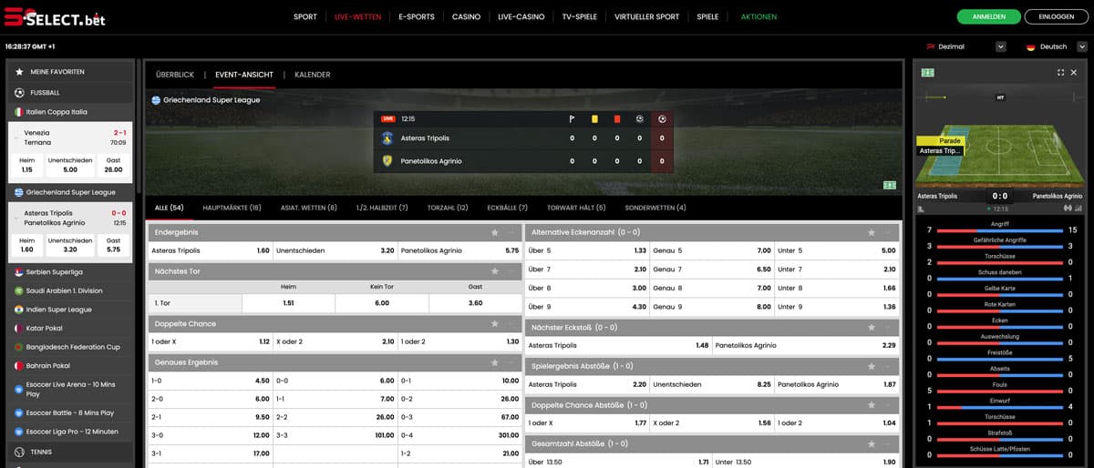 Select.Bet Live Wetten