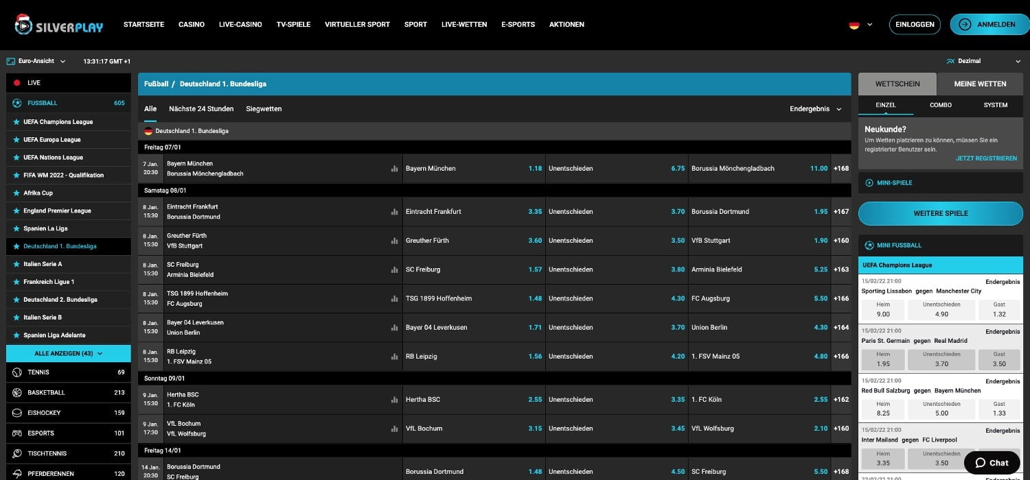 Silverplay Sportwetten Bundesliga