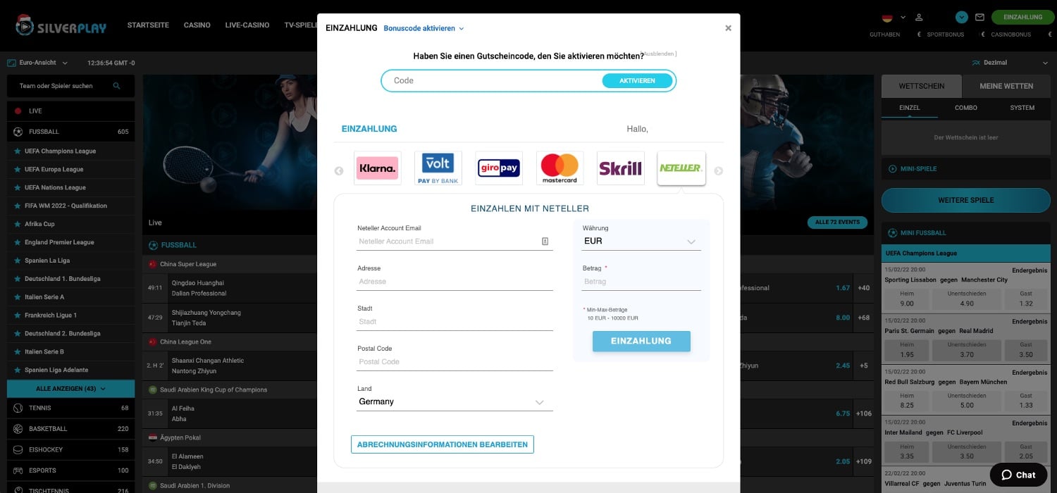 Silverplay Sportwetten Zahlungen