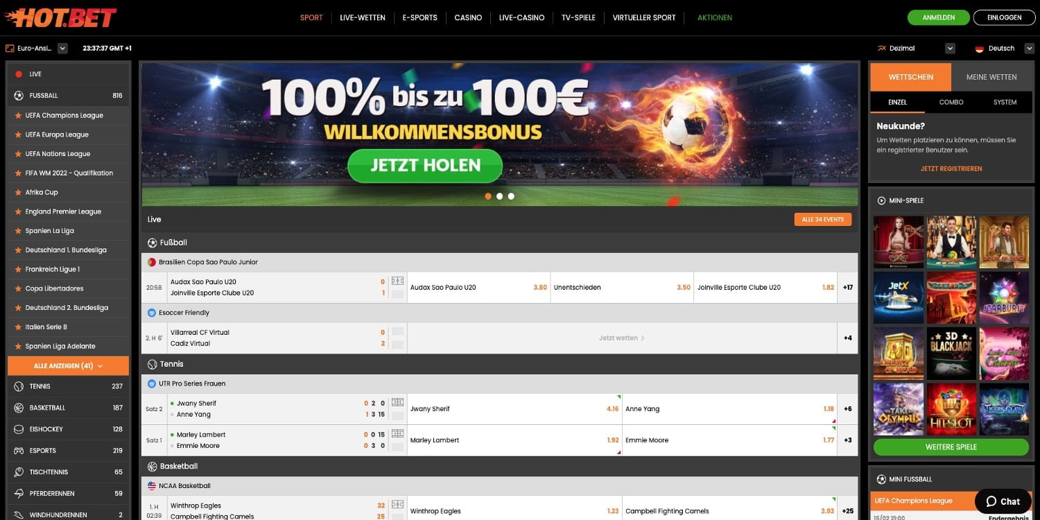 Hot.bet Sportwetten Bonus
