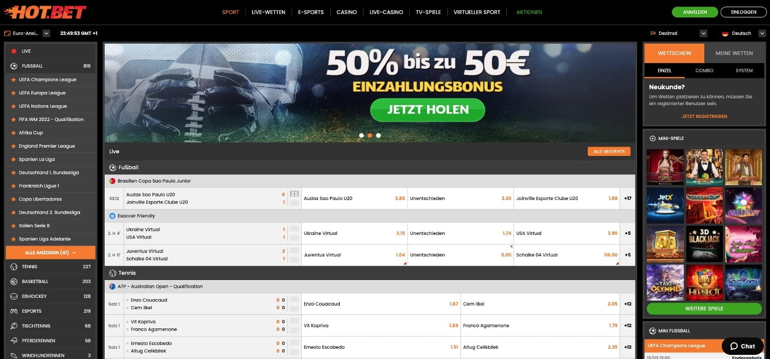 Hot.bet Sportwetten