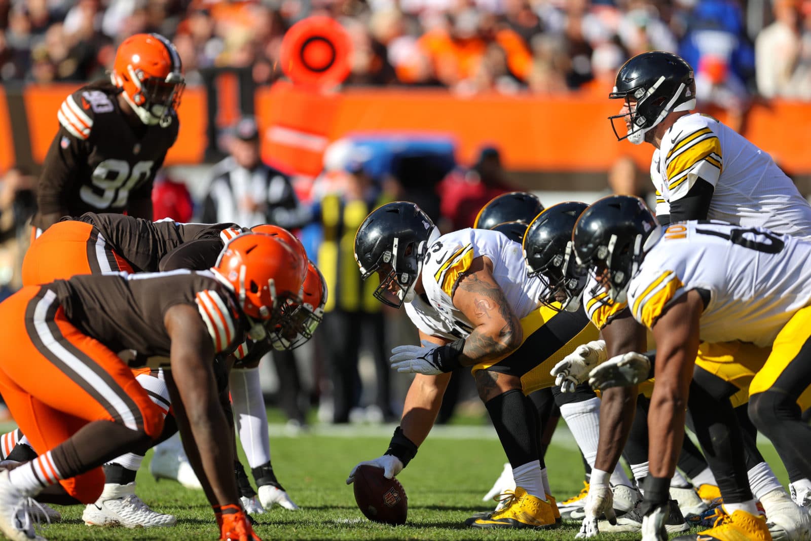 Die Pittsburgh Steelers im Spiel gegen die Cleveland Browns
