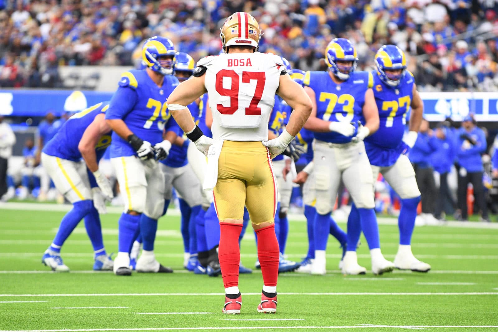 Die San Francisco 49ers im Spiel gegen die Los Angeles Rams.