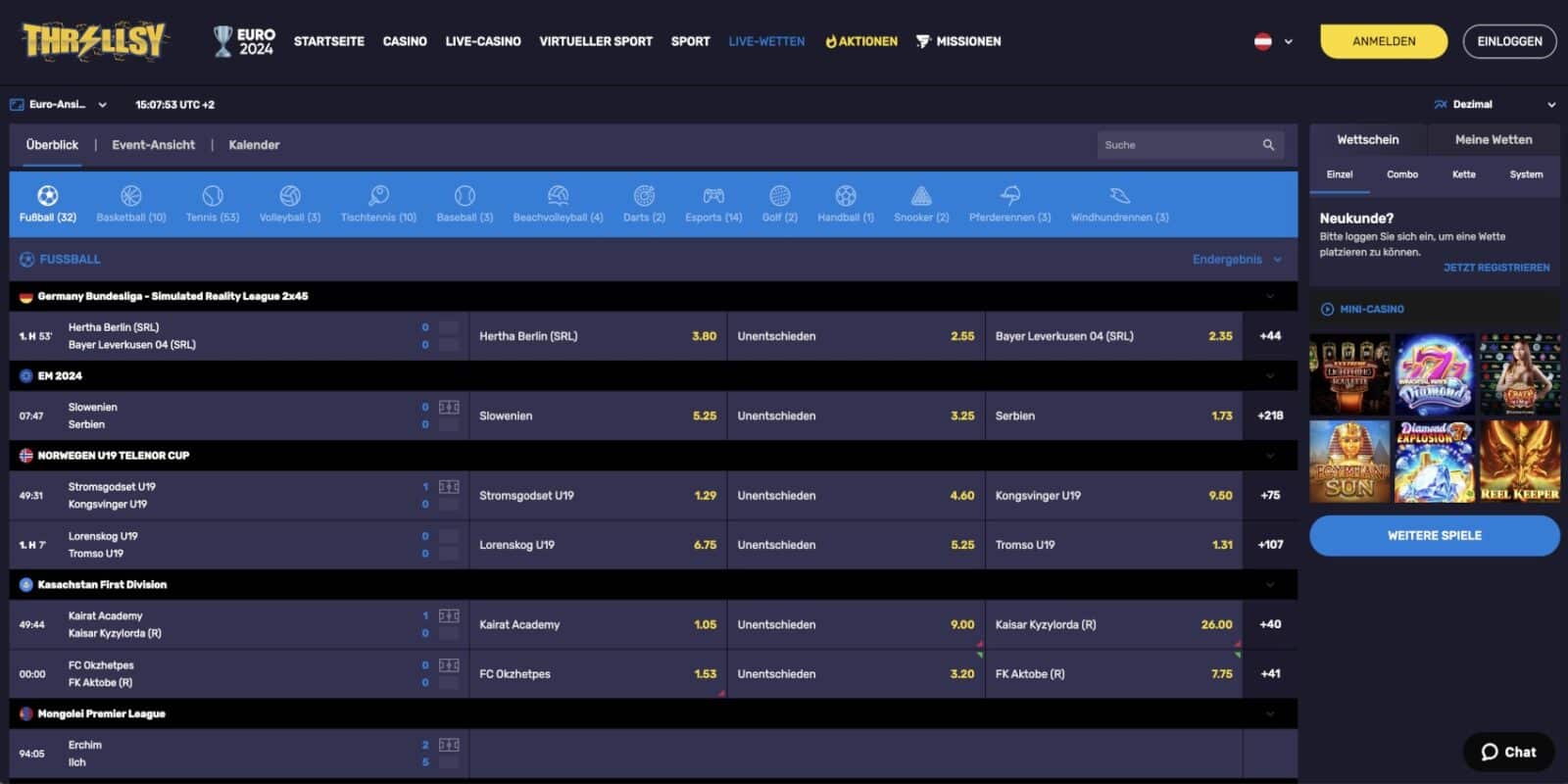 Thrillsy Live-Wetten