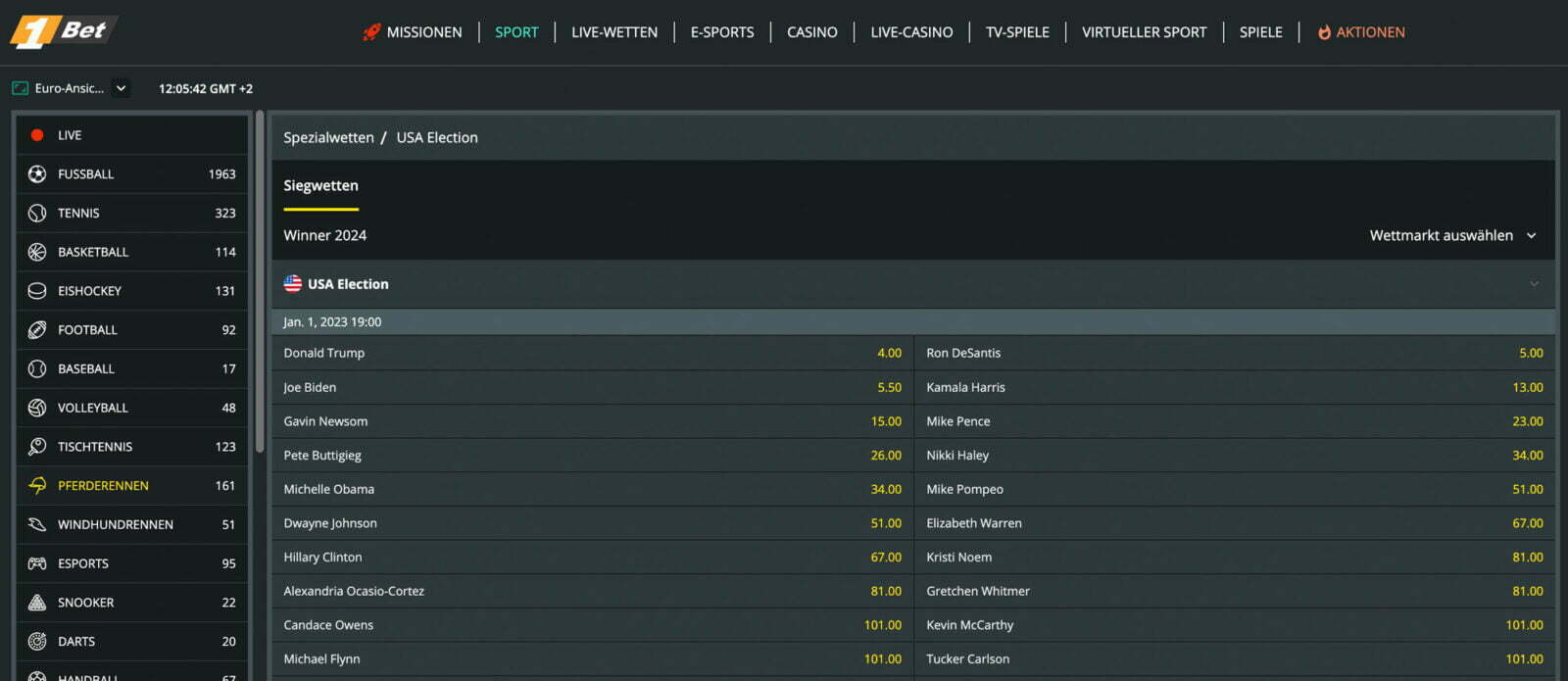 1Bet Politik Wetten