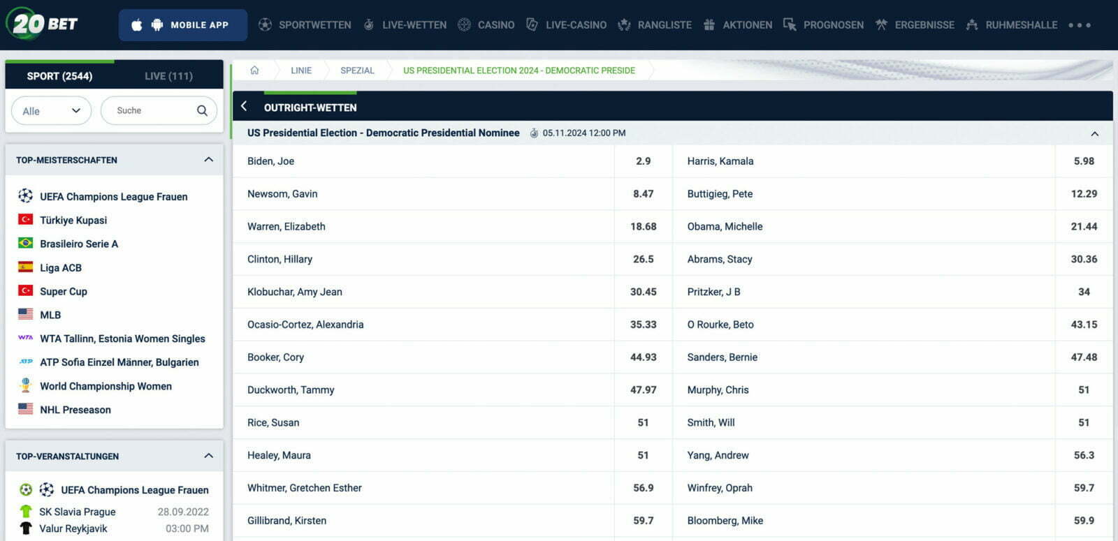 20Bet Politik Wetten