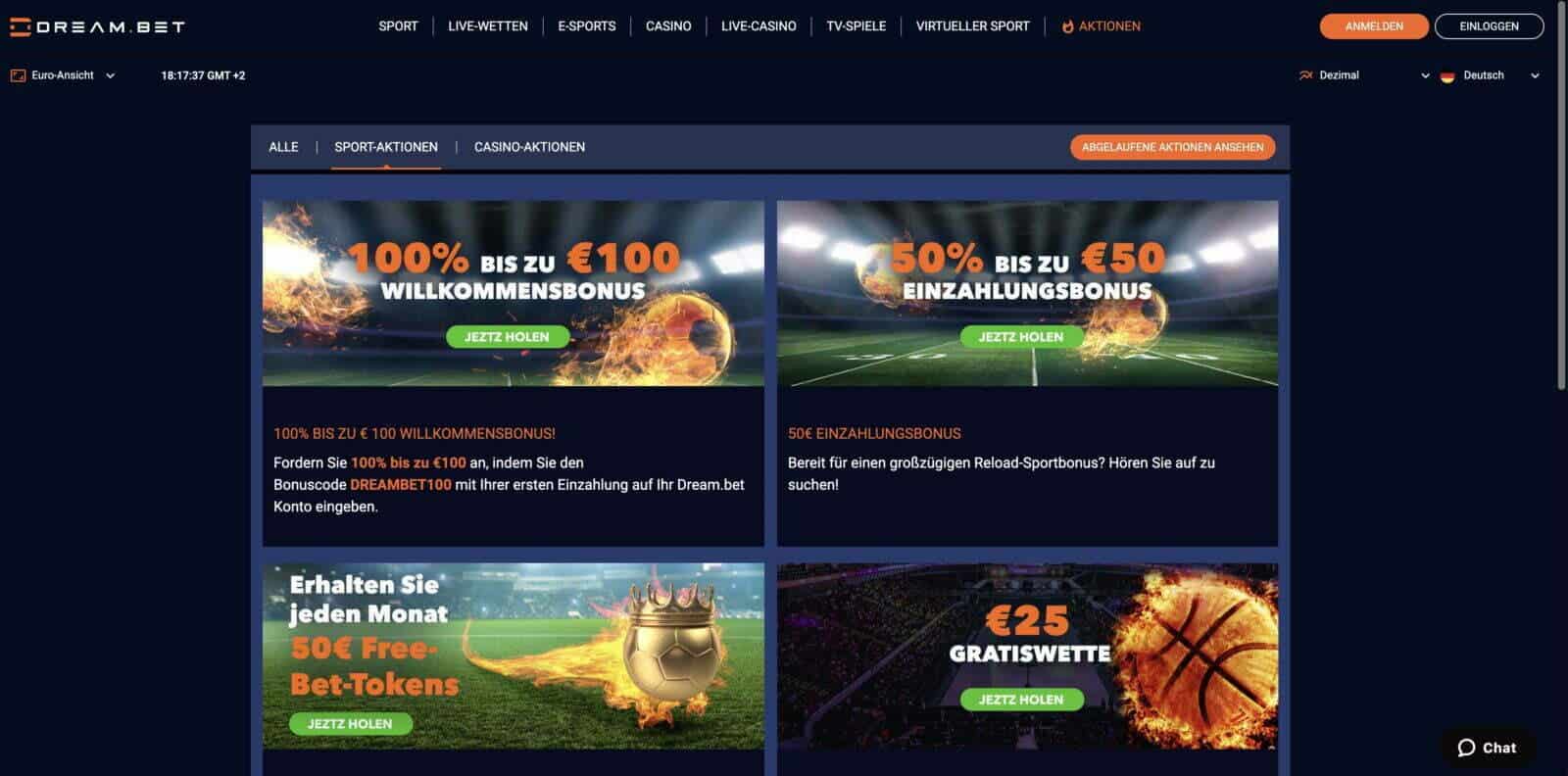 Dream.Bet Bonus Aktionen