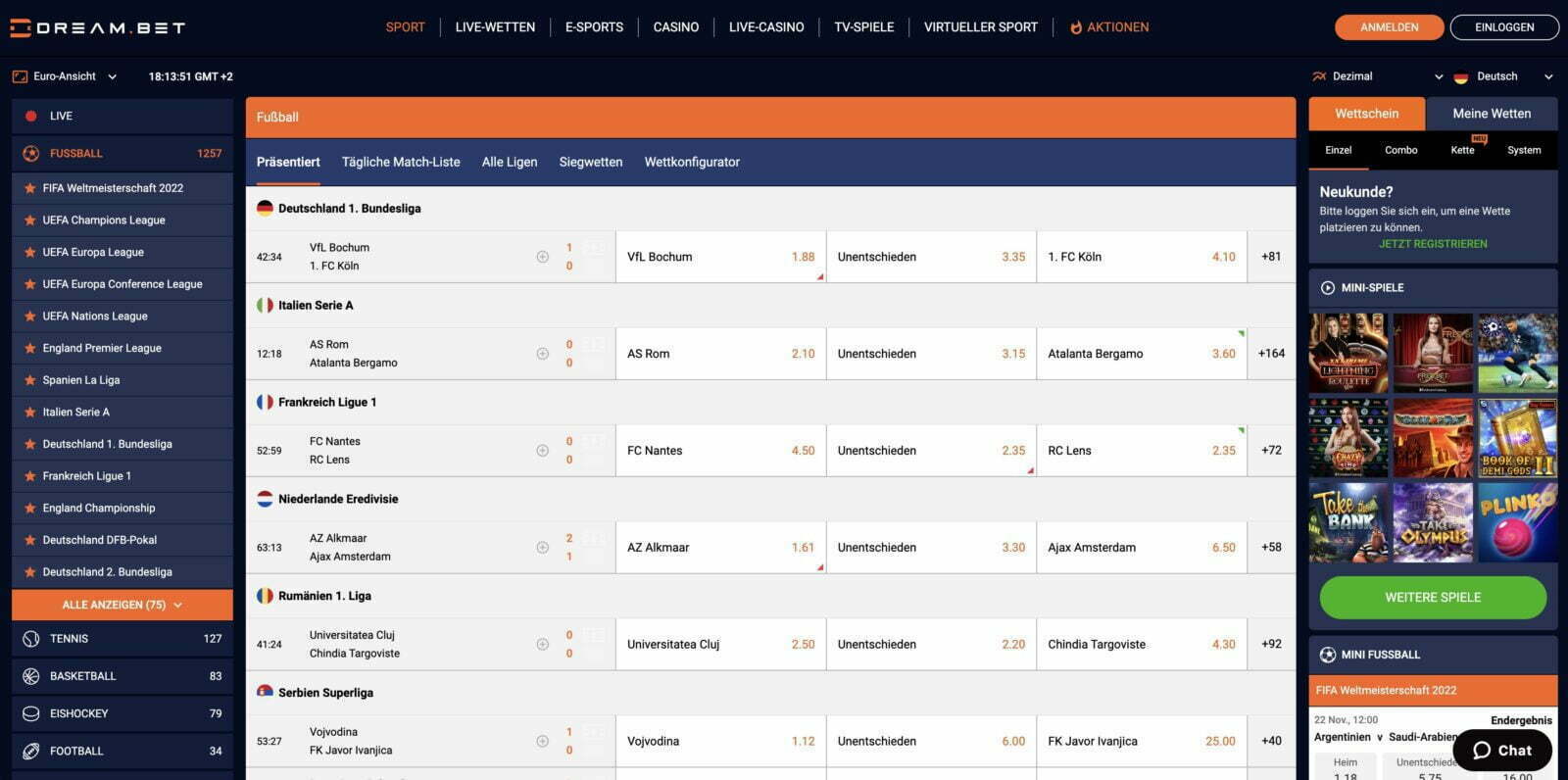 Dream.Bet Fußball Wetten