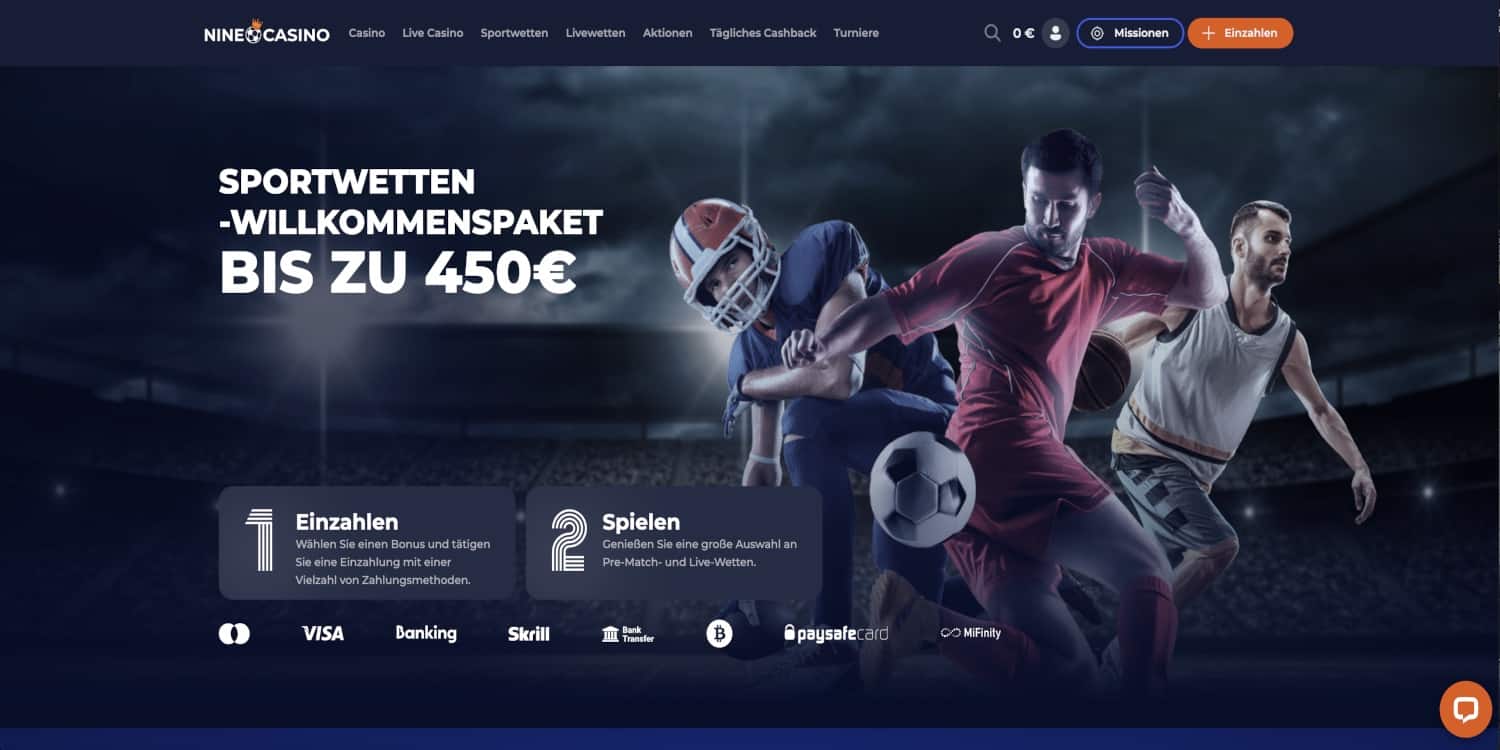 Nine Casino Sportwetten Bonus