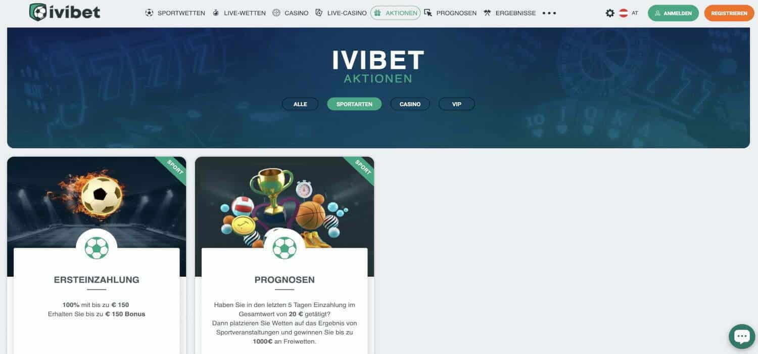 Ivibet Sportwetten Bonus Aktionen