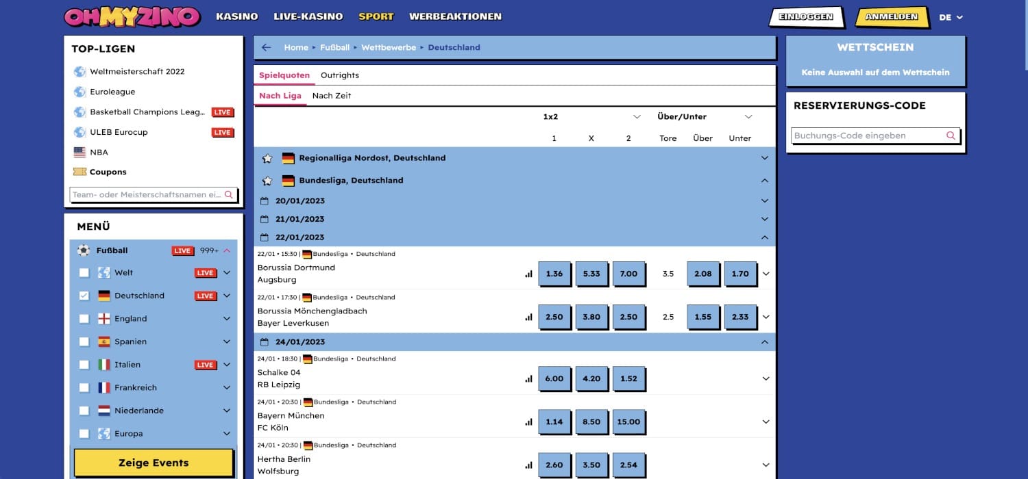 OhMyZino Bundesligawetten