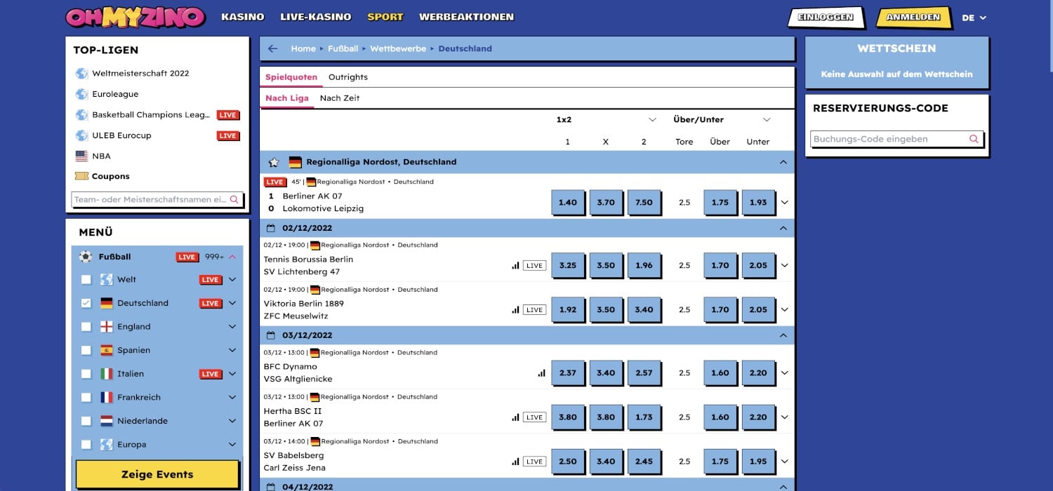 OhMyZino Regionalligawetten