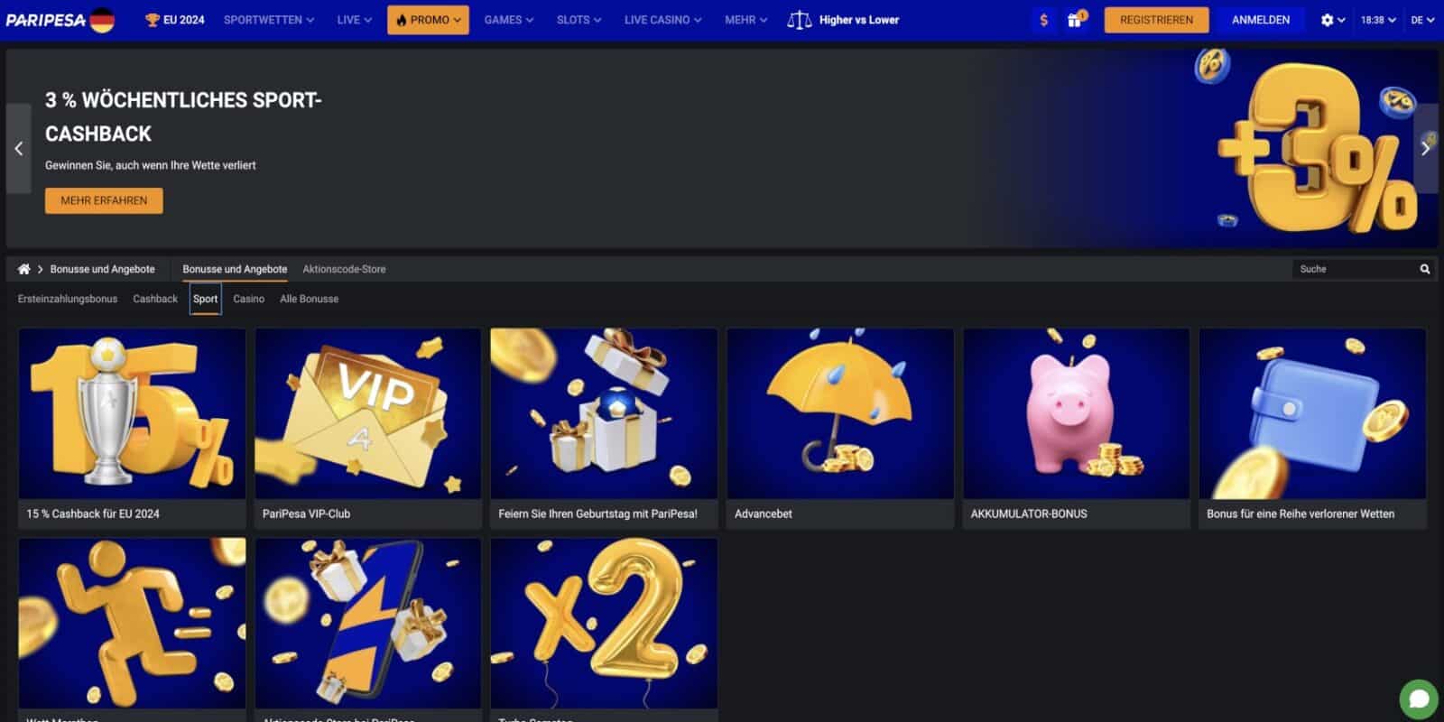 Paripesa Aktionen