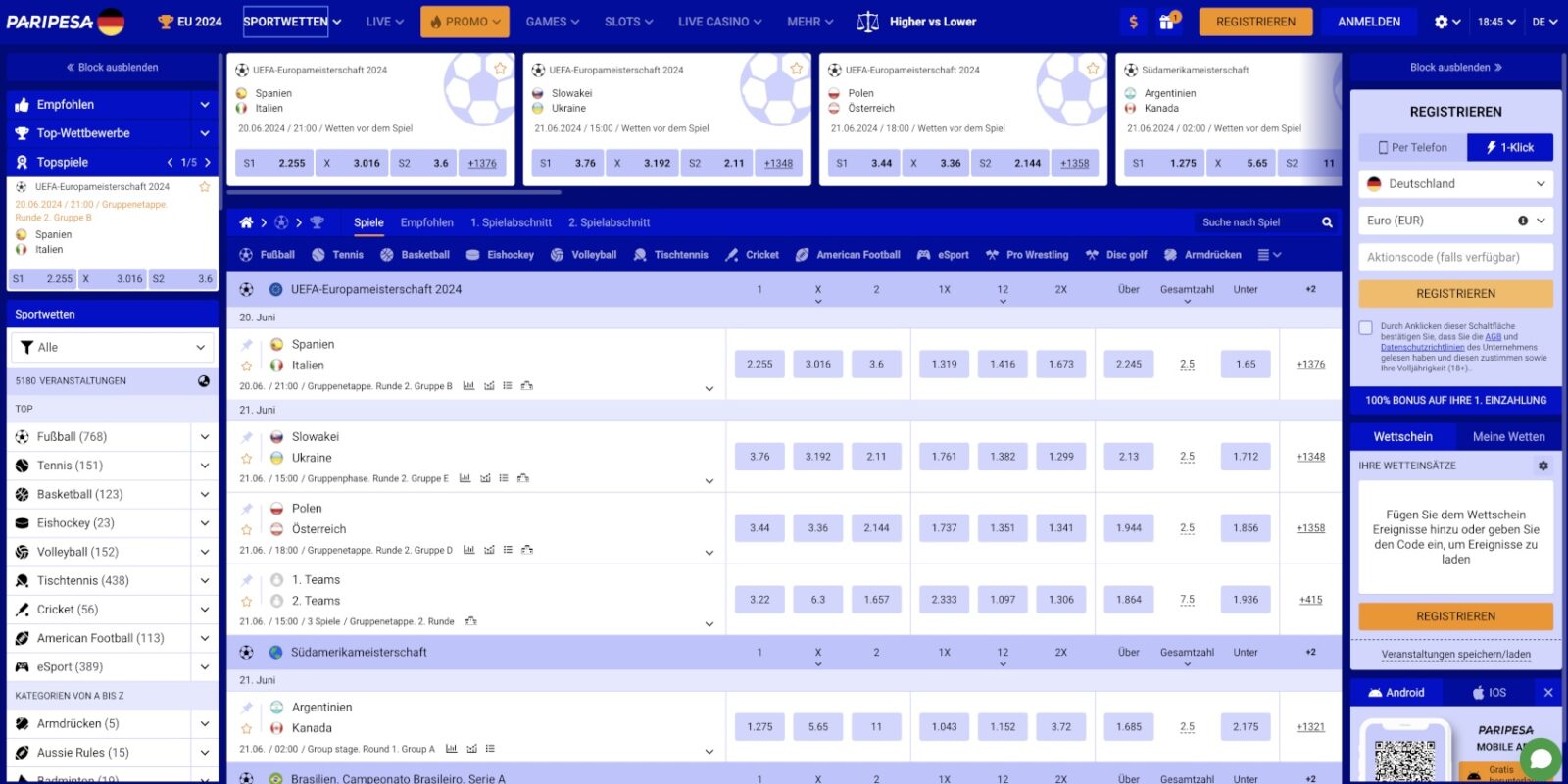 Paripesa Sportwetten