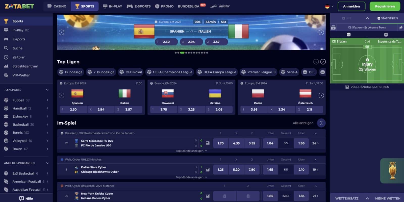 ZotaBet Sportwetten