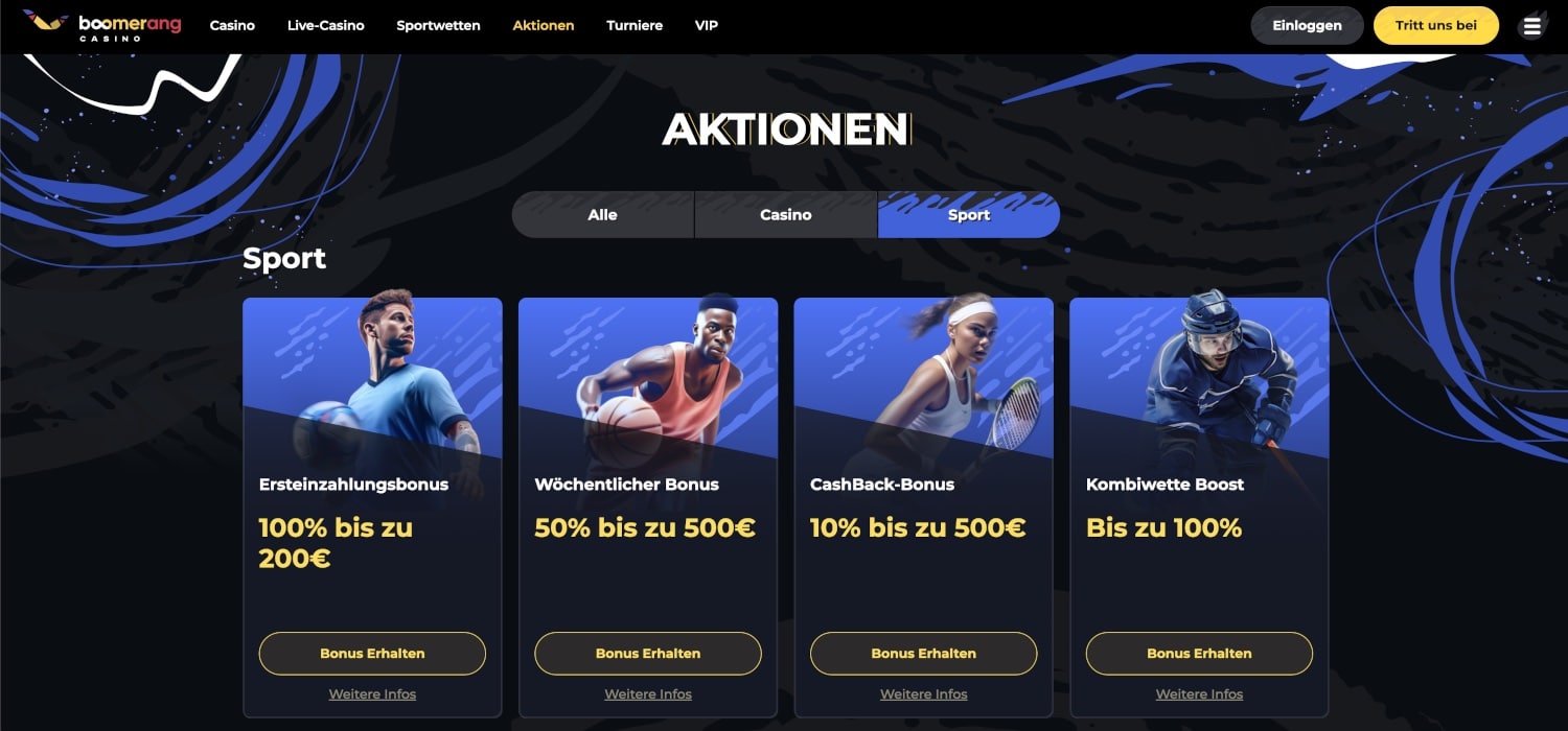 Boomerang Sportwetten Bonus Aktionen
