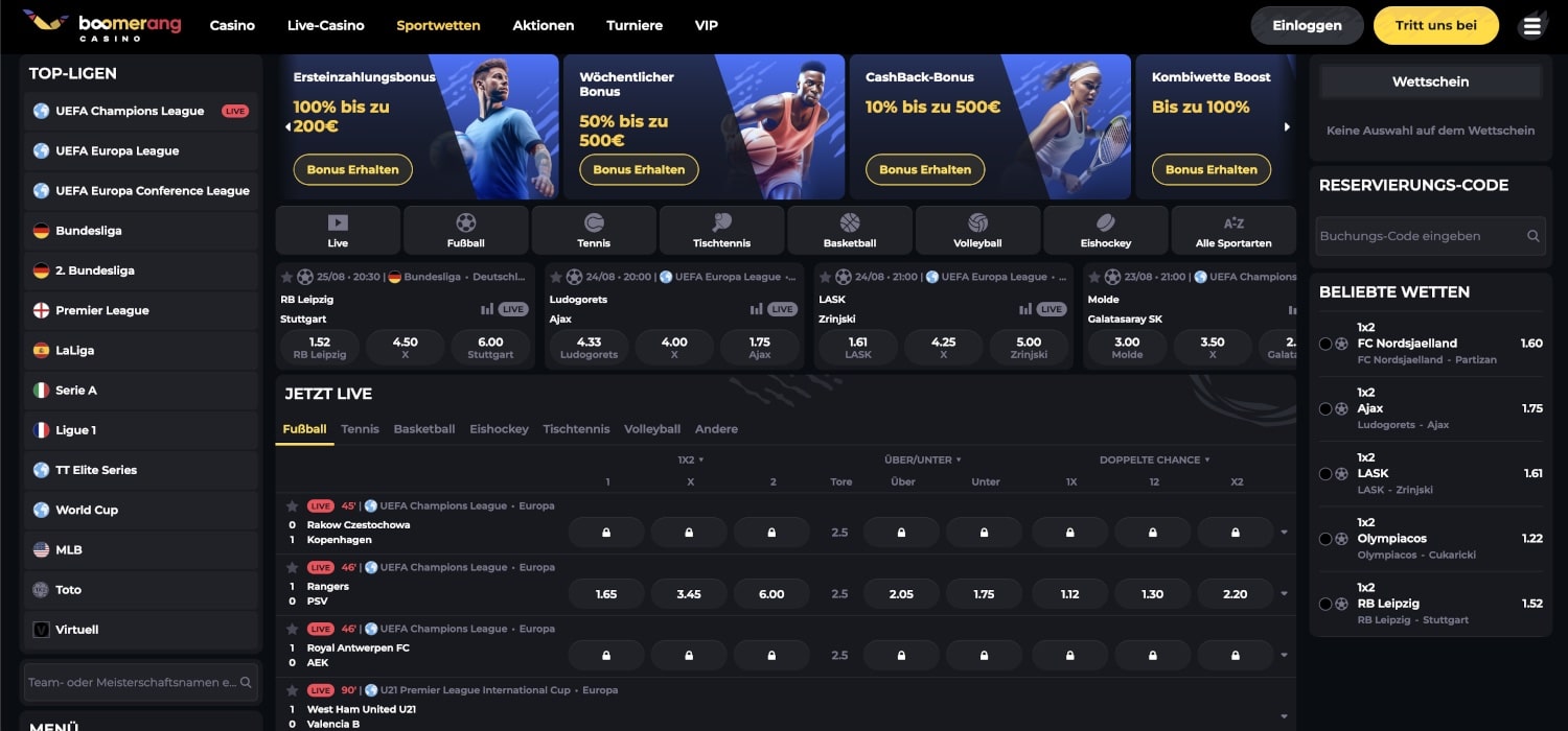 Boomerang Sportwetten