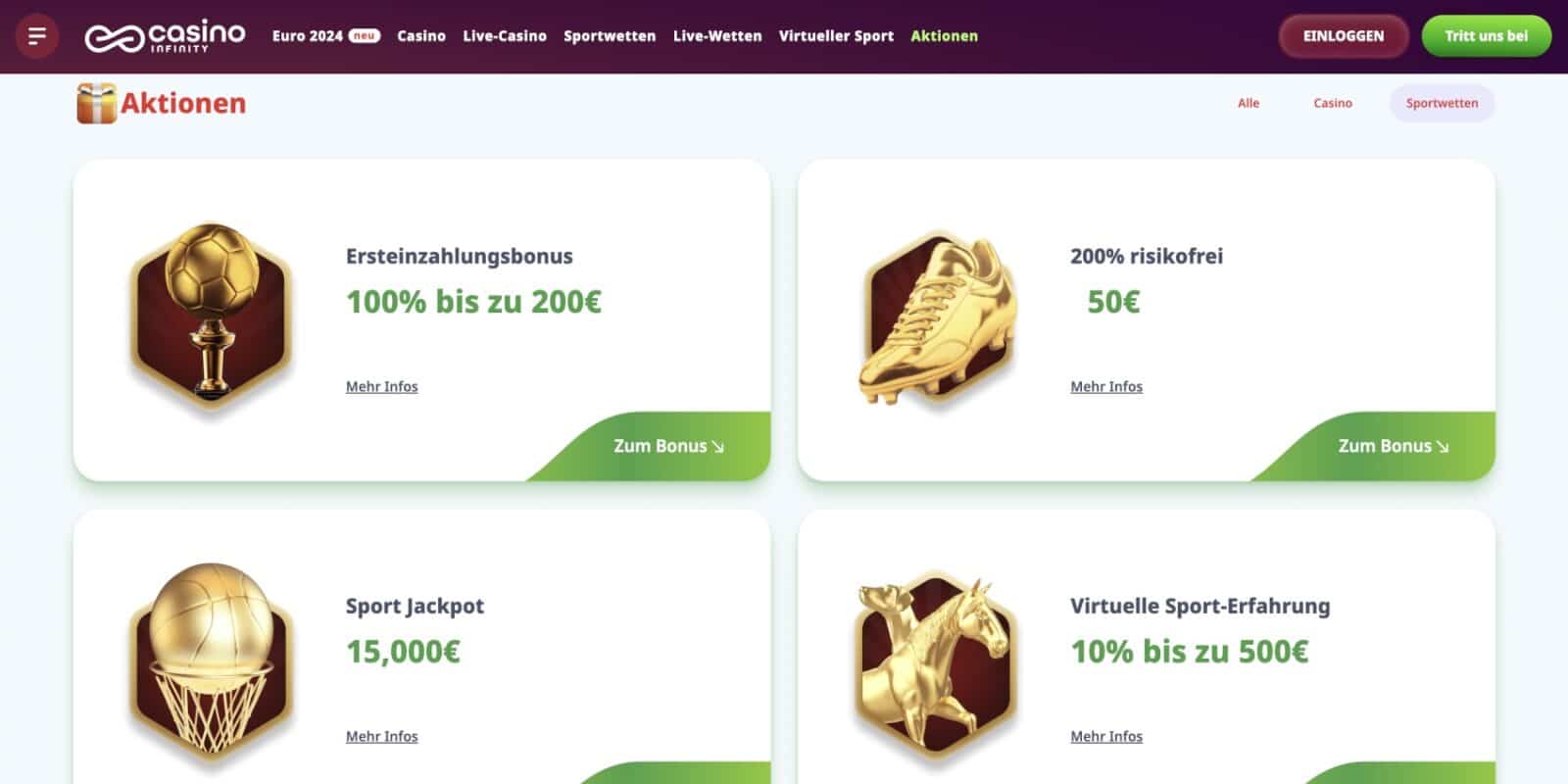 Casino Infinity Sport Aktionen