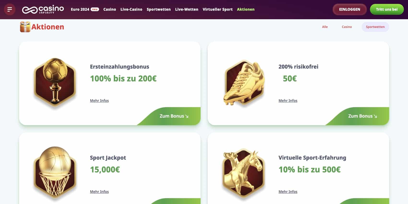 Casino Infinity Sport Aktionen