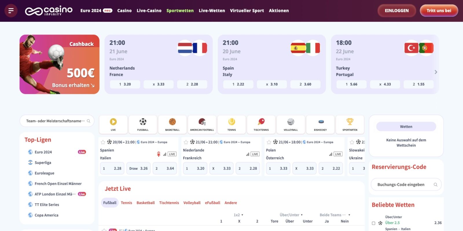Casino Infinity Sportwetten