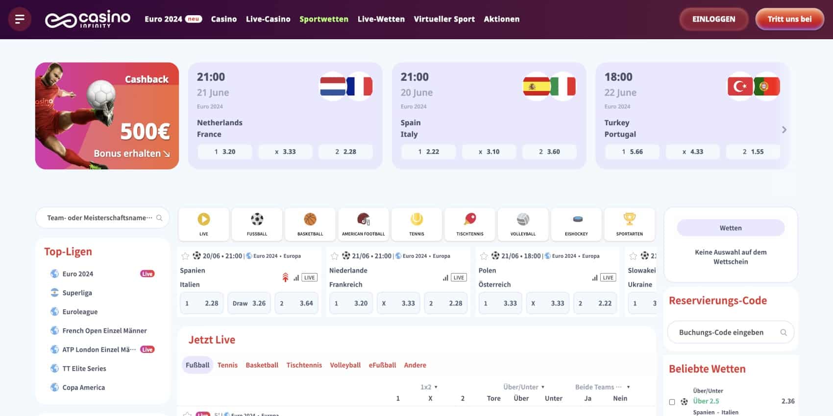 Casino Infinity Sportwetten