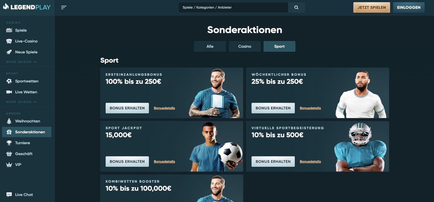 Legendplay Bonus Aktionen