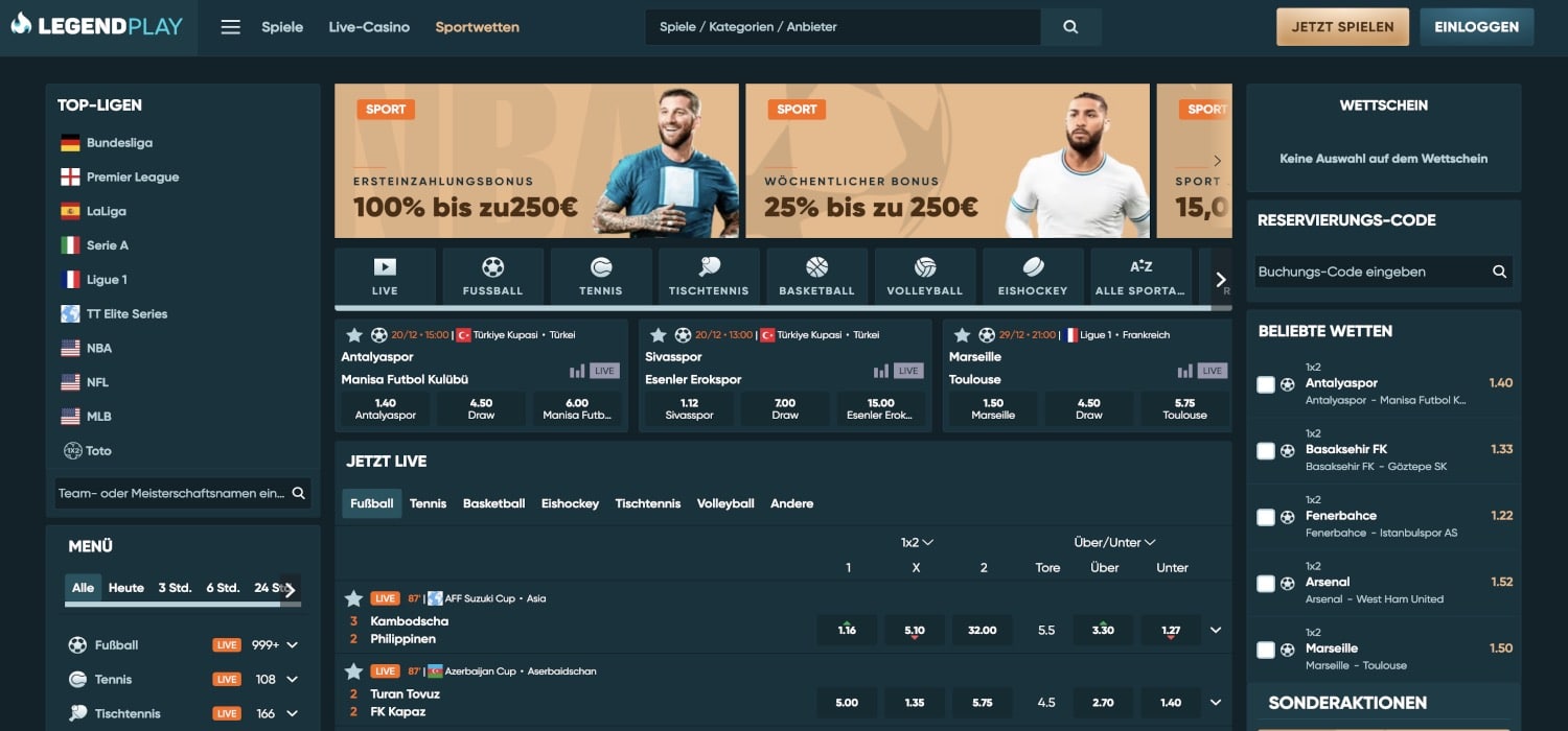 Legendplay Sportwetten