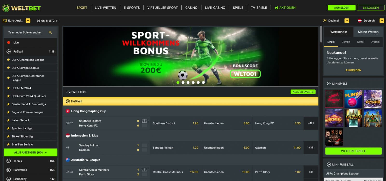 Weltbet Bonus