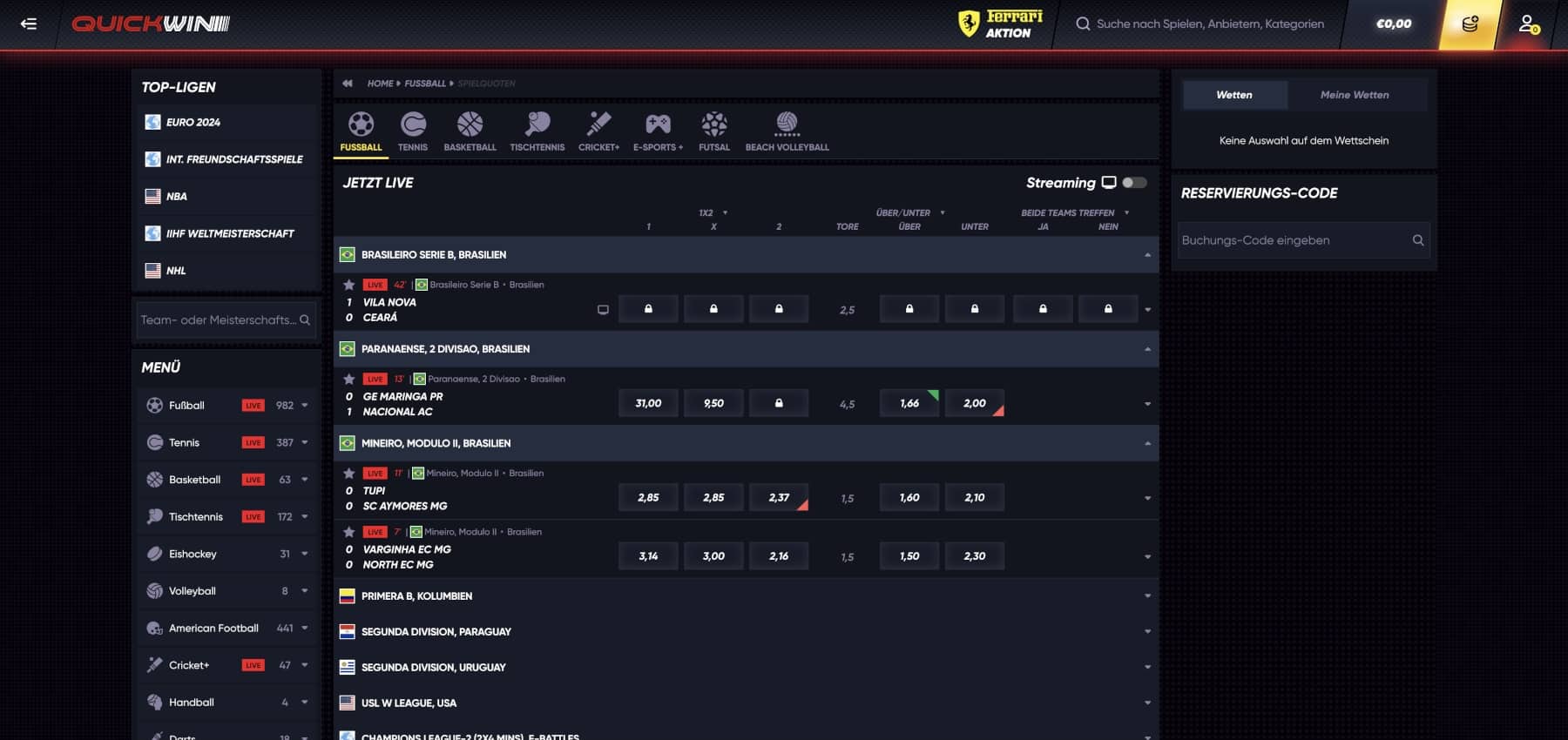 Quickwin Live Wetten
