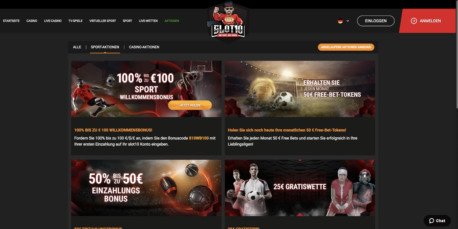 Slot10 Bonus Aktionen