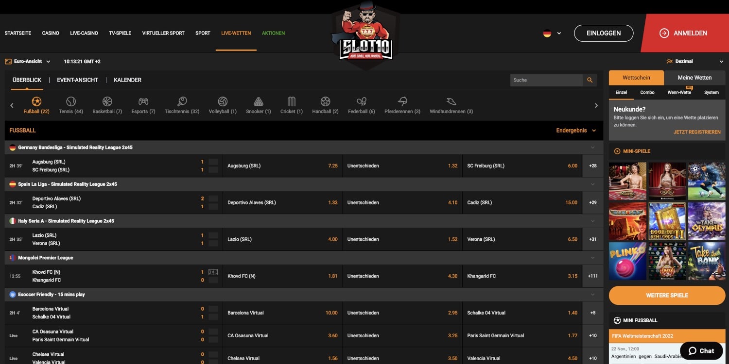Slot10 Live Wetten