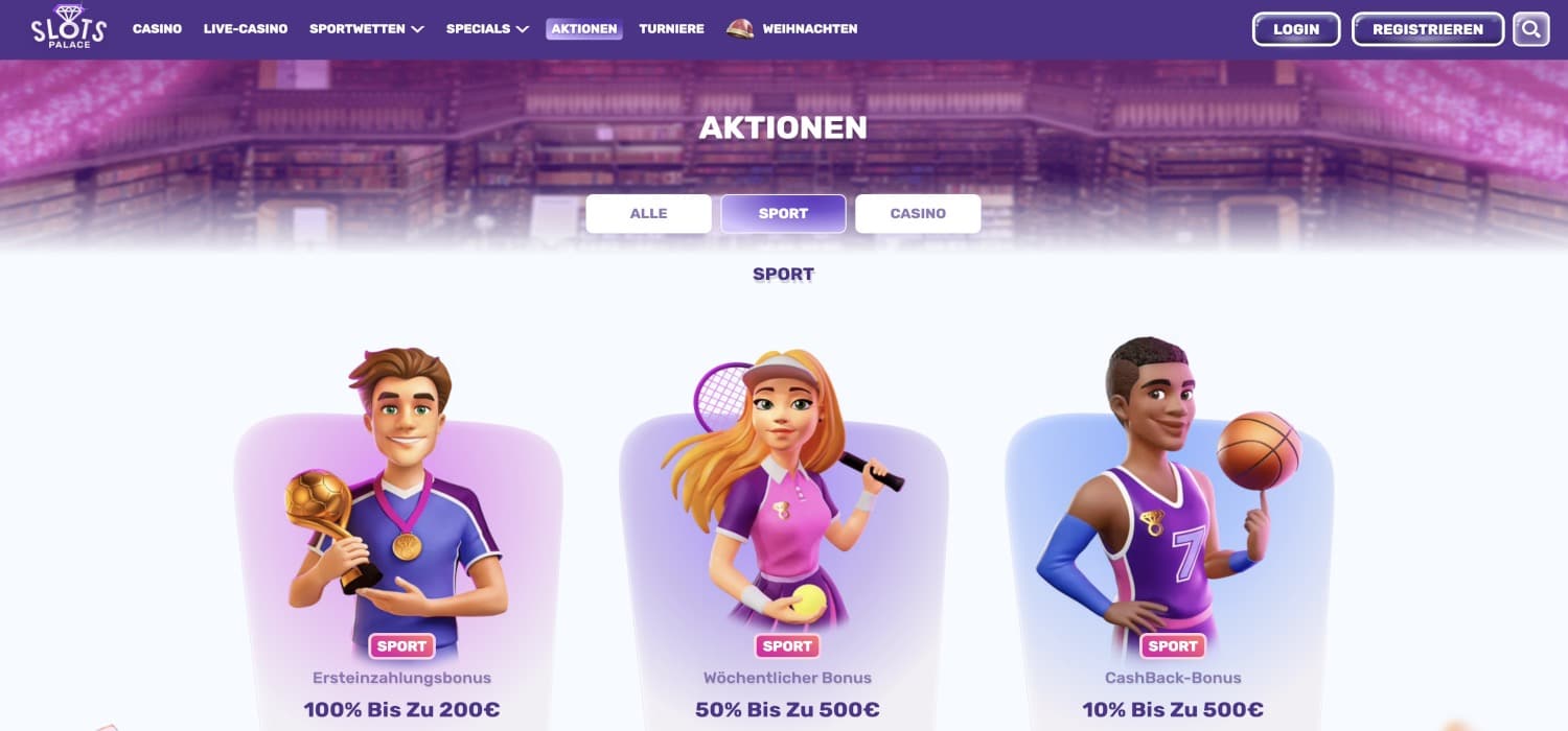 Slotspalace Bonus Aktionen
