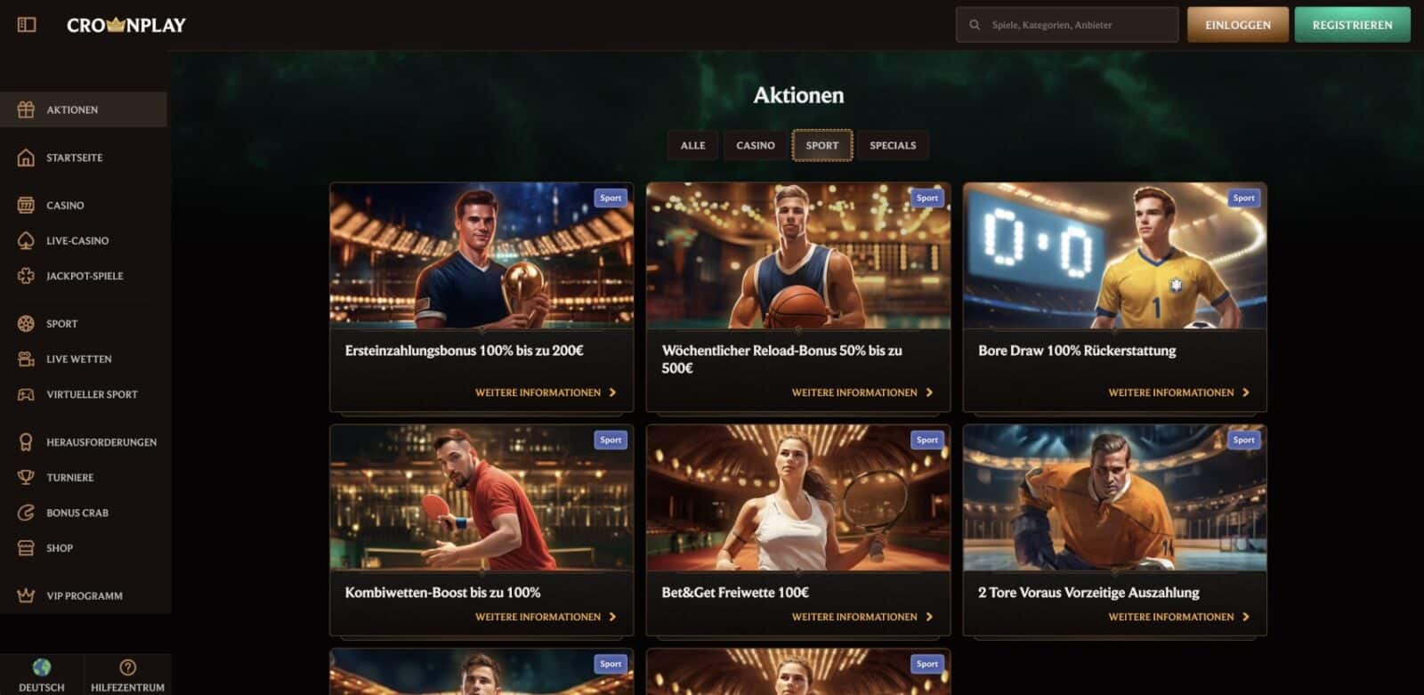 Crownplay Aktionen