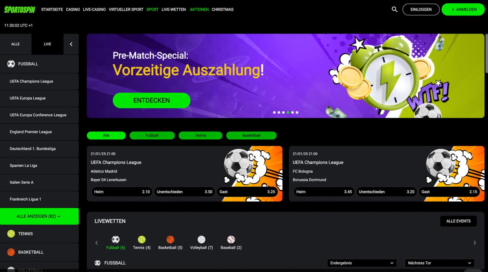 Sportospins Sportwetten